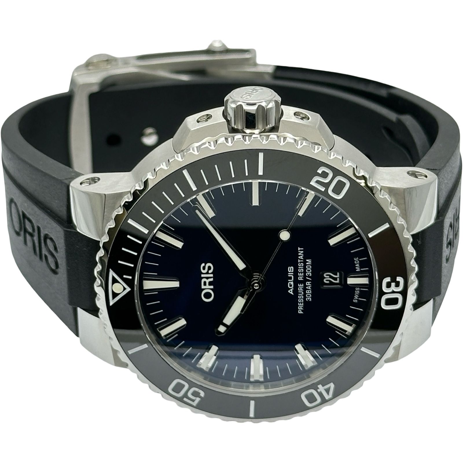 オリス ORIS アクイスデイト 0173377304135‐0742464EB ブルー 