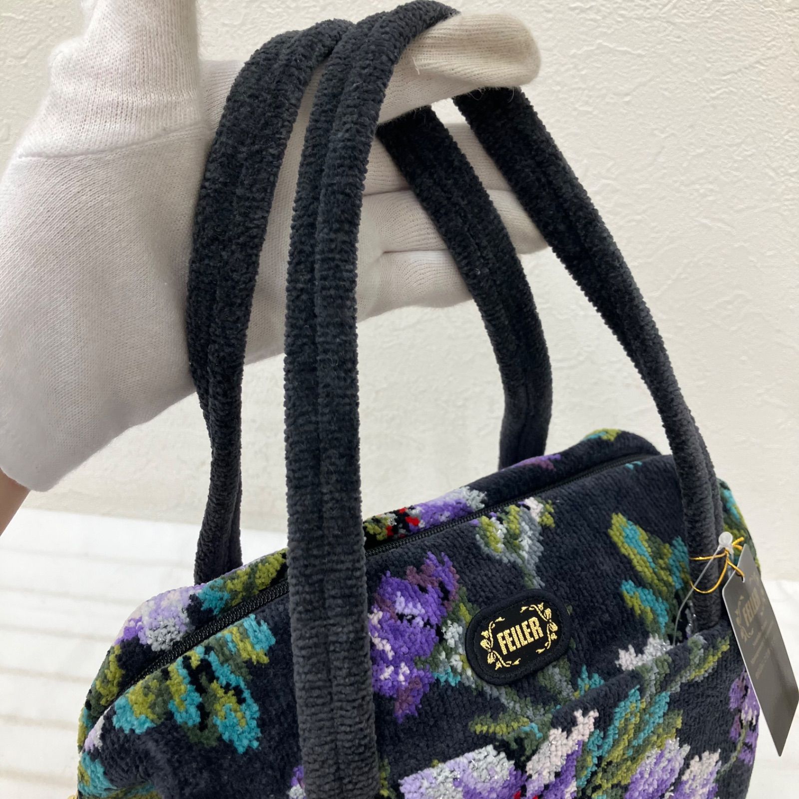 3816 美品 FEILER フェイラー シュニール織り シャノン ハンドバッグ 