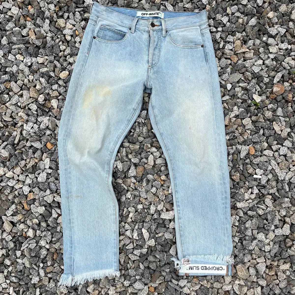 限定セール，定番】 オフホワイト(Off-White) ライトブルー クロップド 