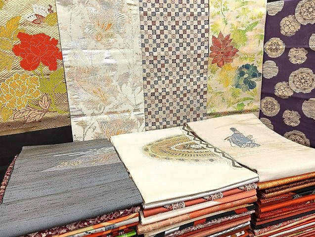 平和屋着物■名古屋帯 まとめて100点 人物 能 蝶 風景 更紗 花柄 正倉院 金銀糸 など 着用可能多数 未使用品あり 全て正絹 mmm1189
