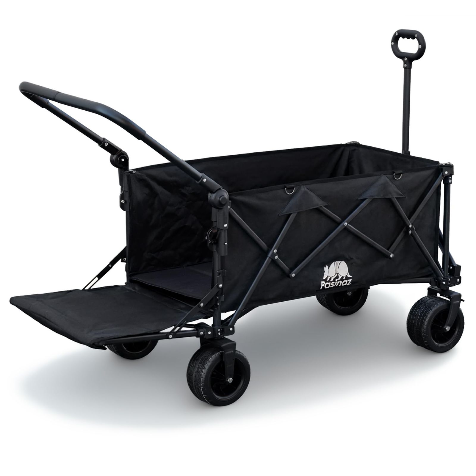Pasinaz NEWモデル アウトドアワゴン キャリーワゴン 耐荷重180kg 大容量 211L キャリーカート キャンプワゴン 折りたたみ 荷室拡張 4輪 伸縮ハンドル 頑丈タフ ワイドタイヤ タイヤロック 軽量 コンパクト 自立 アウトドアキャリー kk