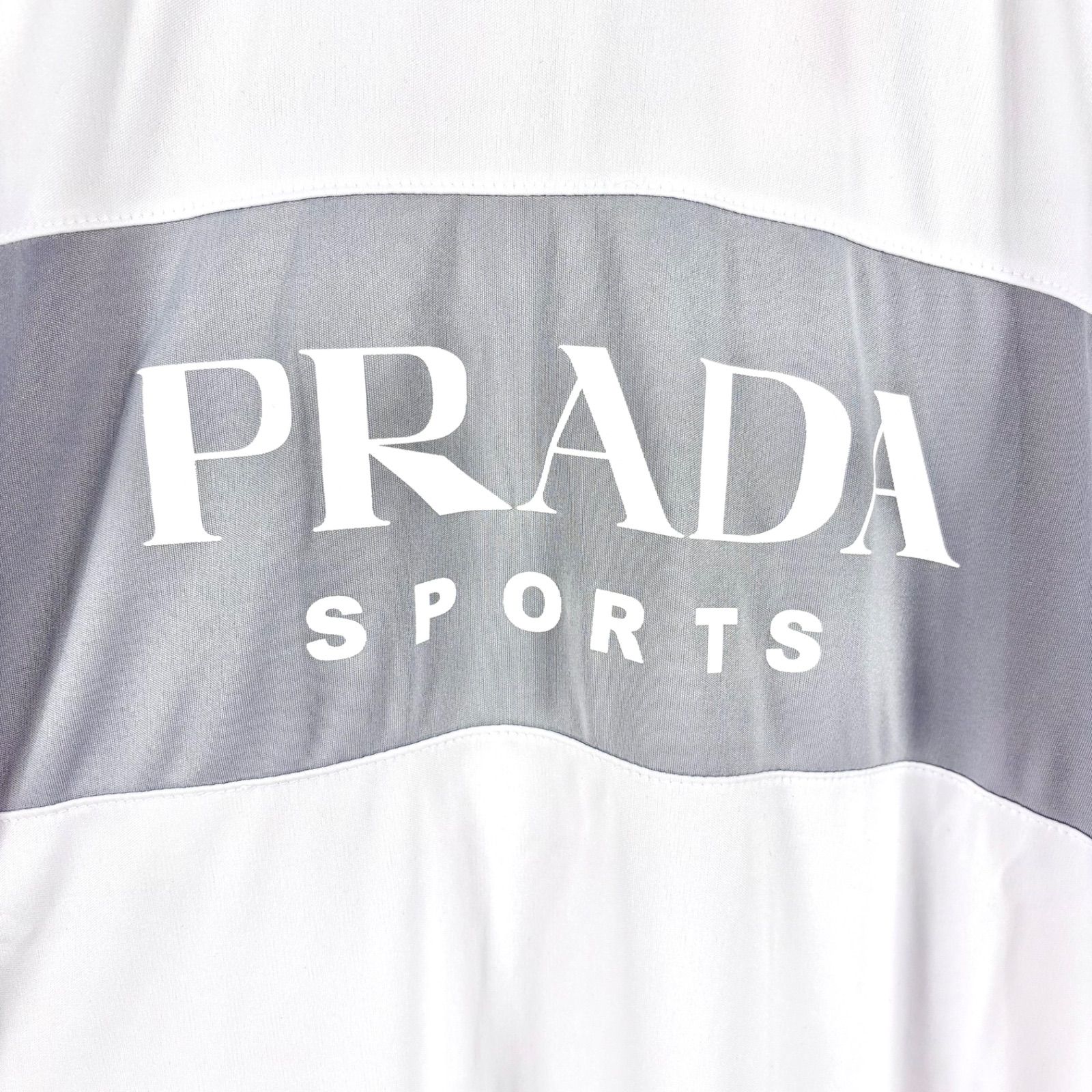 新品未使用 美品 PRADA プラダ ビッグロゴ メッシュTシャツ ホワイト