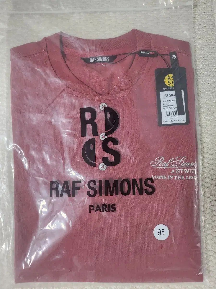 RAF SIMONS ラフ シモンズ ワイン色 半袖 Tシャツ 95 新品