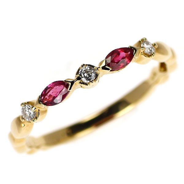 K18YG ルビー ダイヤモンド リング 0.27ct D0.08ct - メルカリ