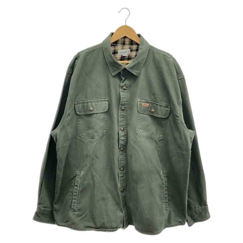 【中古】Carhartt ダックシャツ サイズ2XL グリーン カーハート[91]