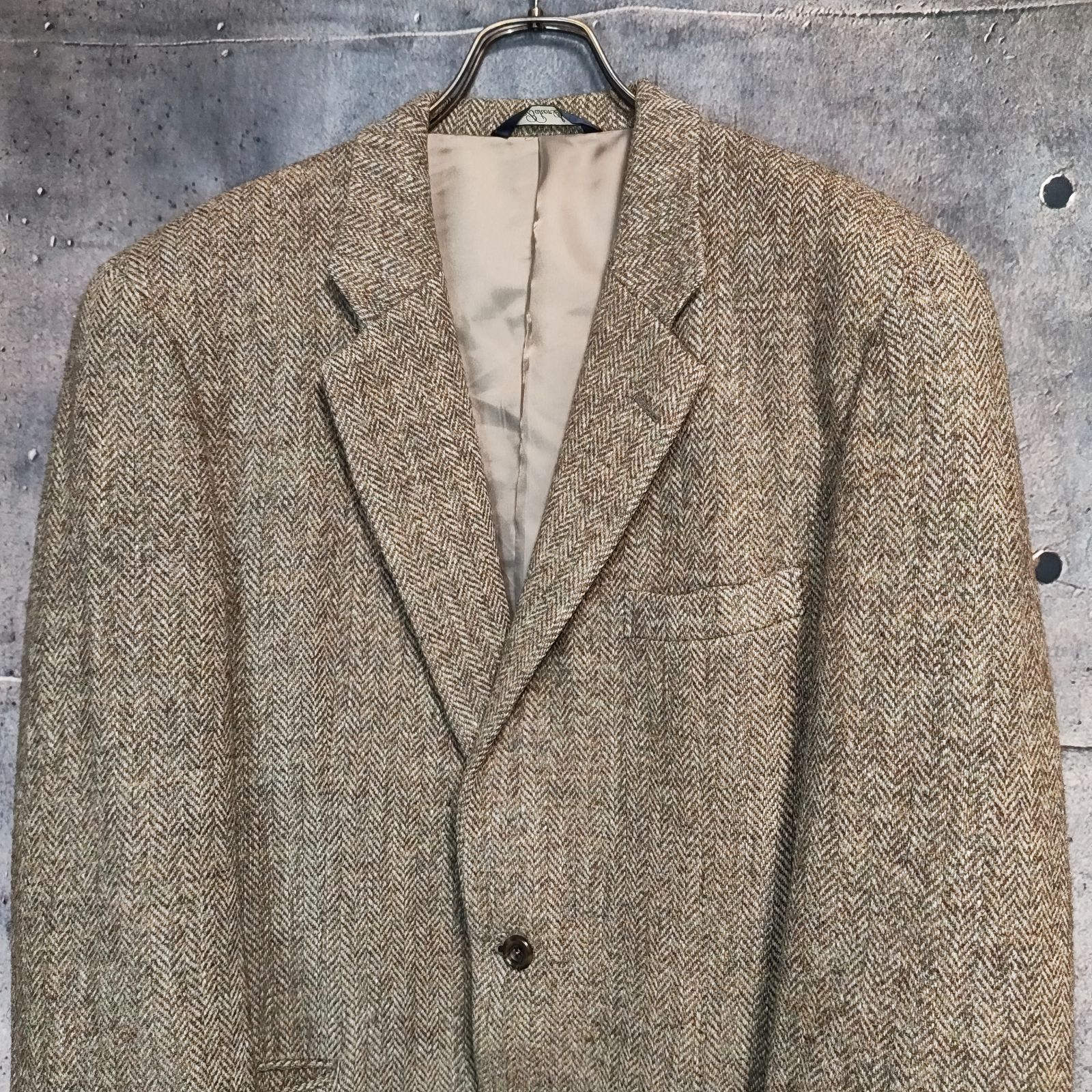 80s Archive VINTAGE Baker St. Harris Tweed ベイカーストリート ハリスツイード ウール テーラード ジャケット ツイード ブレザー ビンテージ メンズ オールド 古着 英国生地 高級 紳士服 WOOL XLサイズ相当