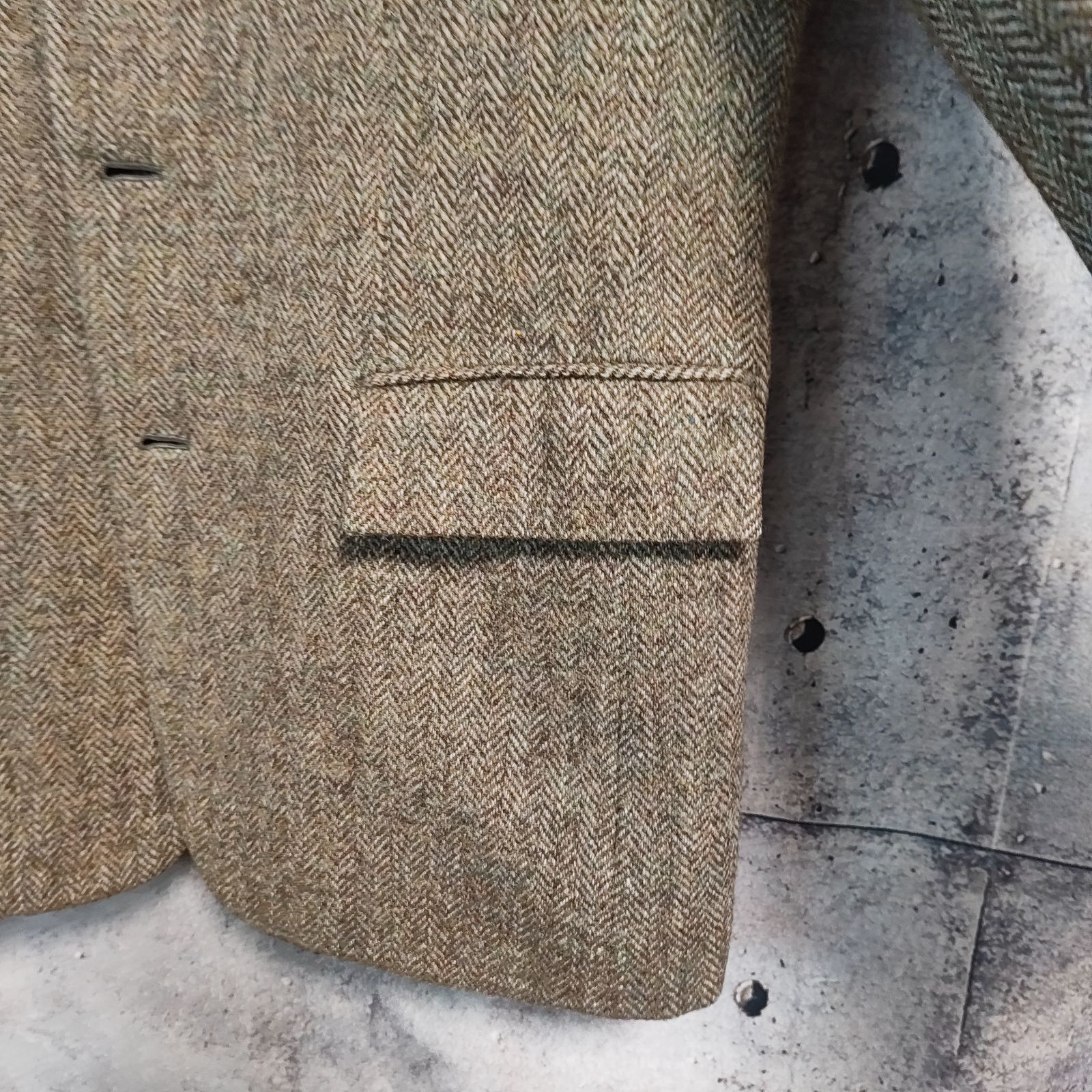 80s Archive VINTAGE Baker St. Harris Tweed ベイカーストリート ハリスツイード ウール テーラード ジャケット ツイード ブレザー ビンテージ メンズ オールド 古着 英国生地 高級 紳士服 WOOL XLサイズ相当