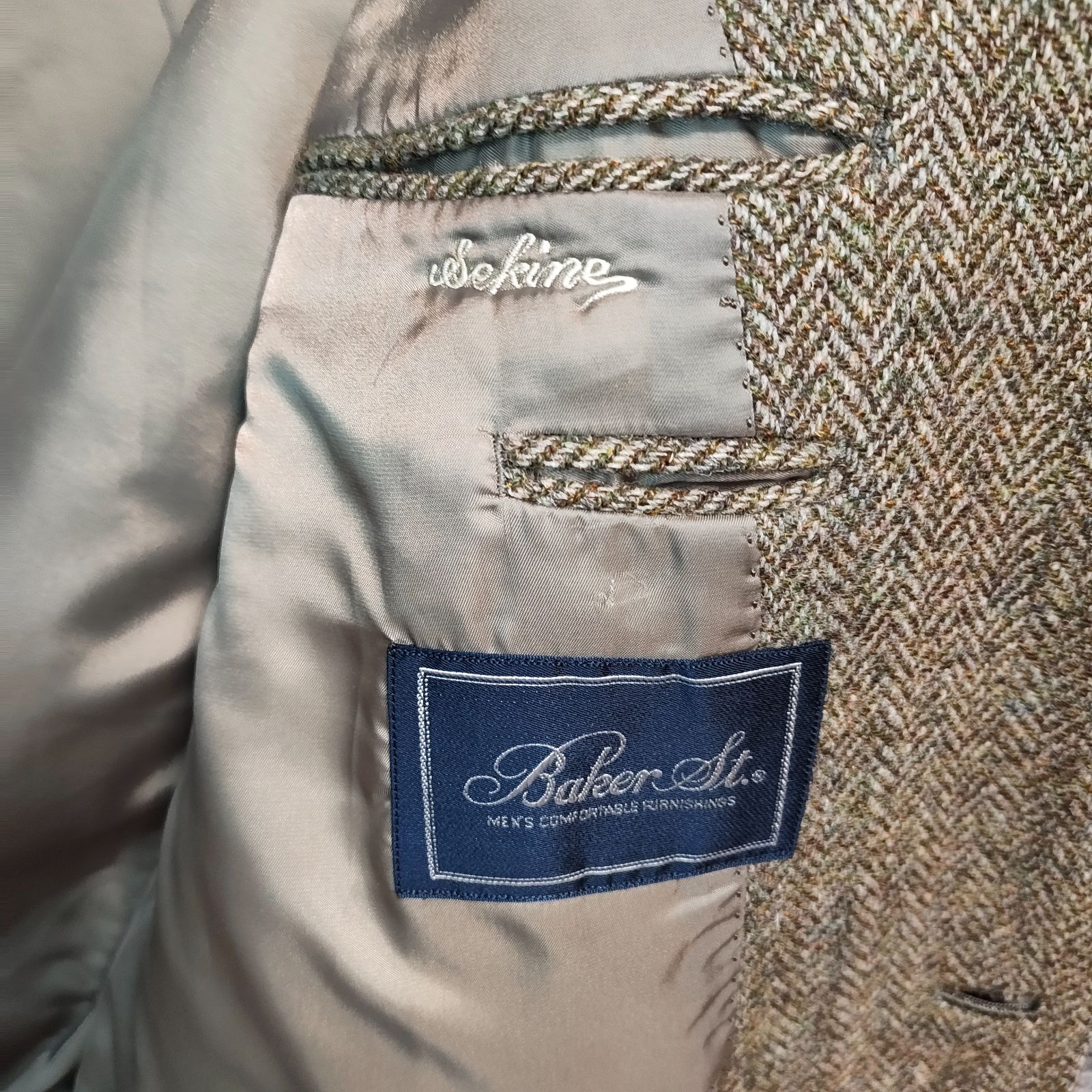 80s Archive VINTAGE Baker St. Harris Tweed ベイカーストリート ハリスツイード ウール テーラード ジャケット ツイード ブレザー ビンテージ メンズ オールド 古着 英国生地 高級 紳士服 WOOL XLサイズ相当