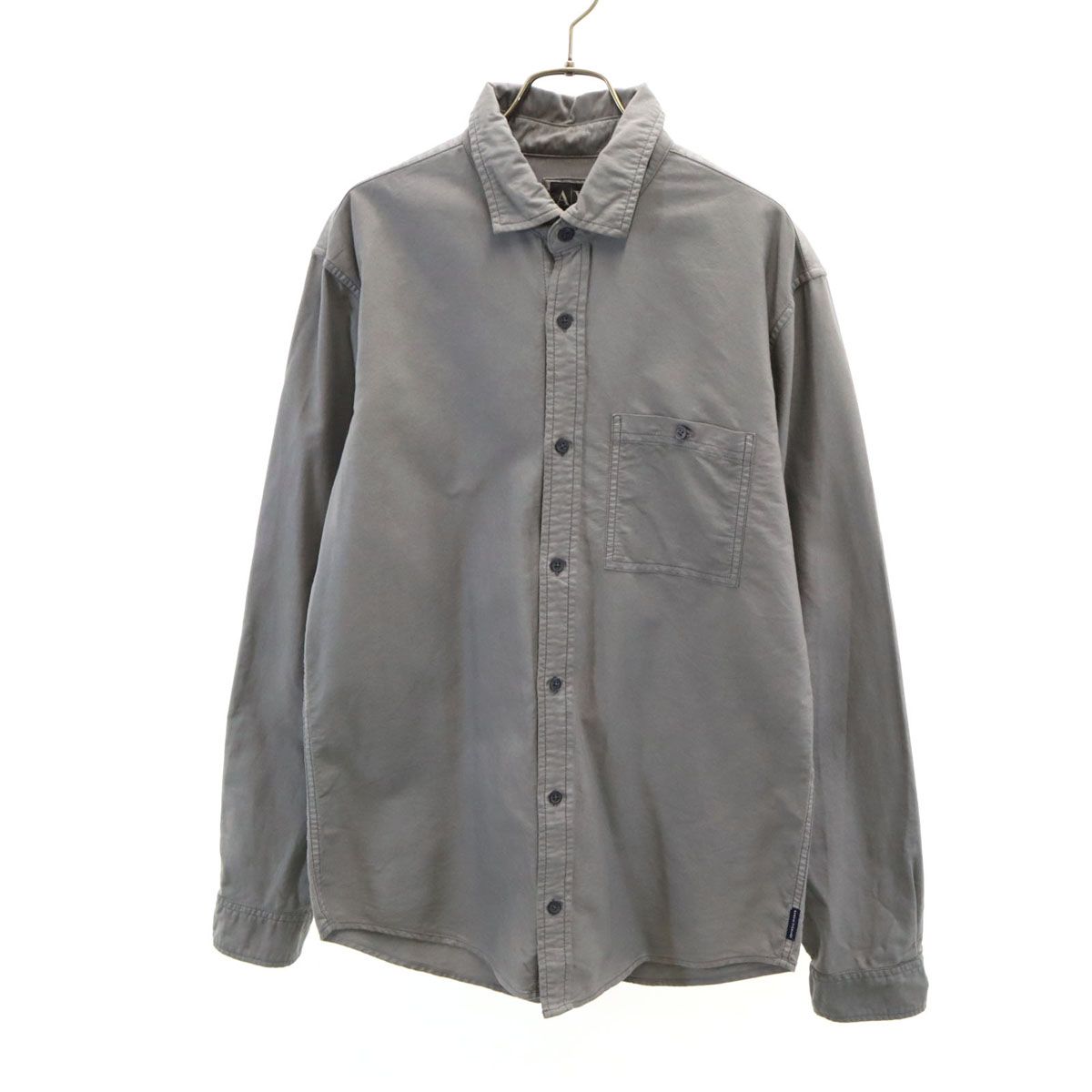 ARMANI EXCHANGE アルマーニエクスチェンジ 長袖 コットンシャツ L グレー メンズ 古着