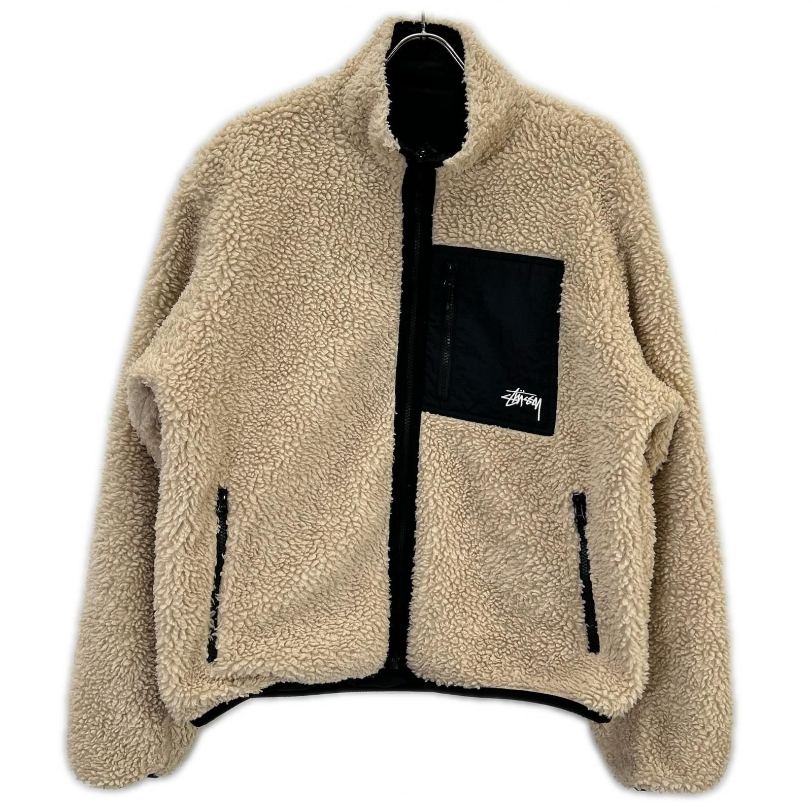 高品質，人気 STUSSY ステューシー ブラック×ベージュ SHERPA ボア 