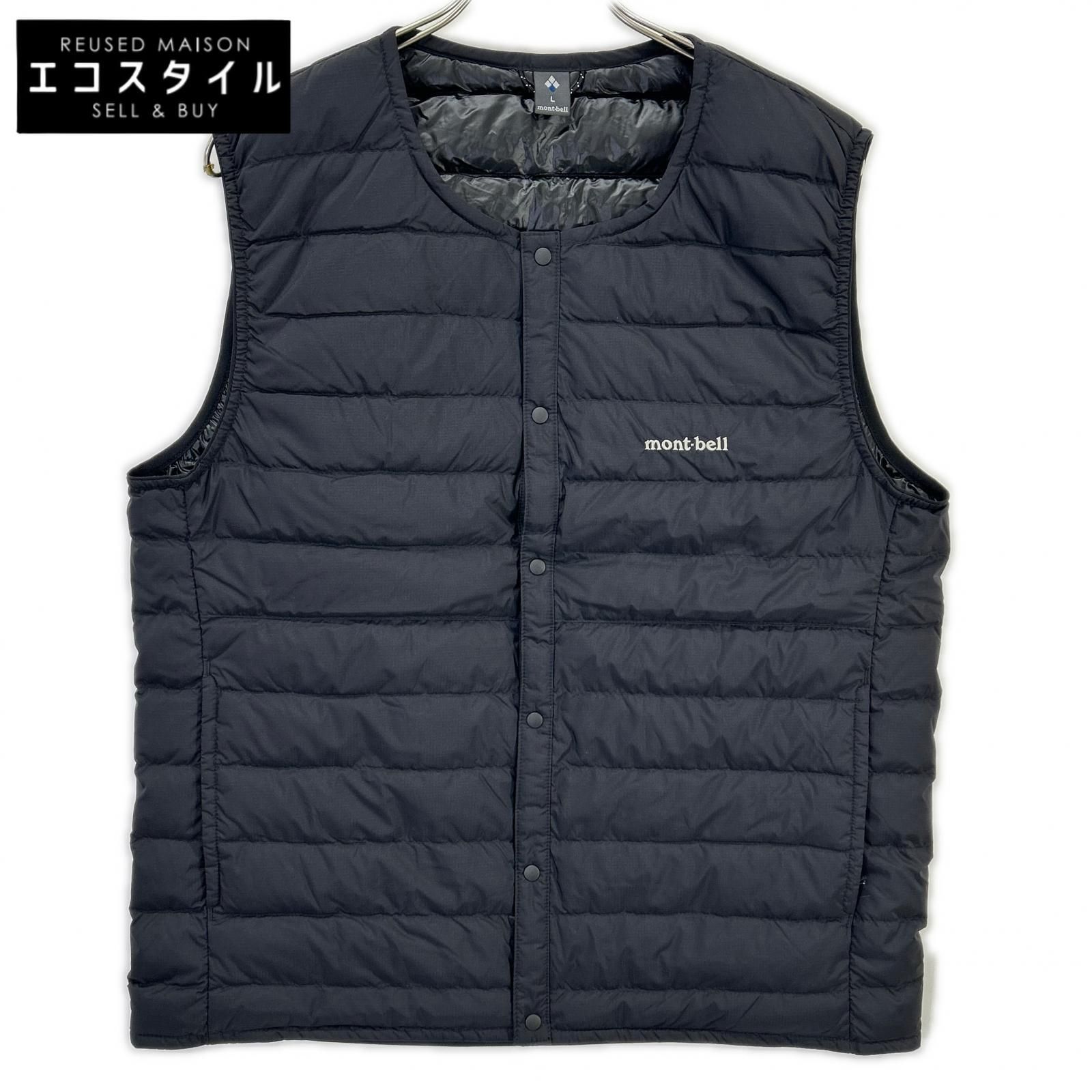 mont-bell モンベル 1101670 ブラック スペリオダウン ラウンドネックベスト Men's L