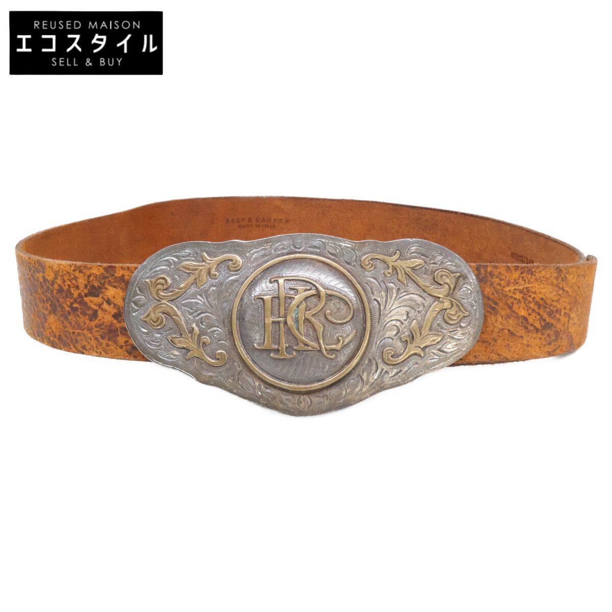 Ralph Lauren　ラルフローレン　408137345 ロゴバックル ネイティブ レザー　M