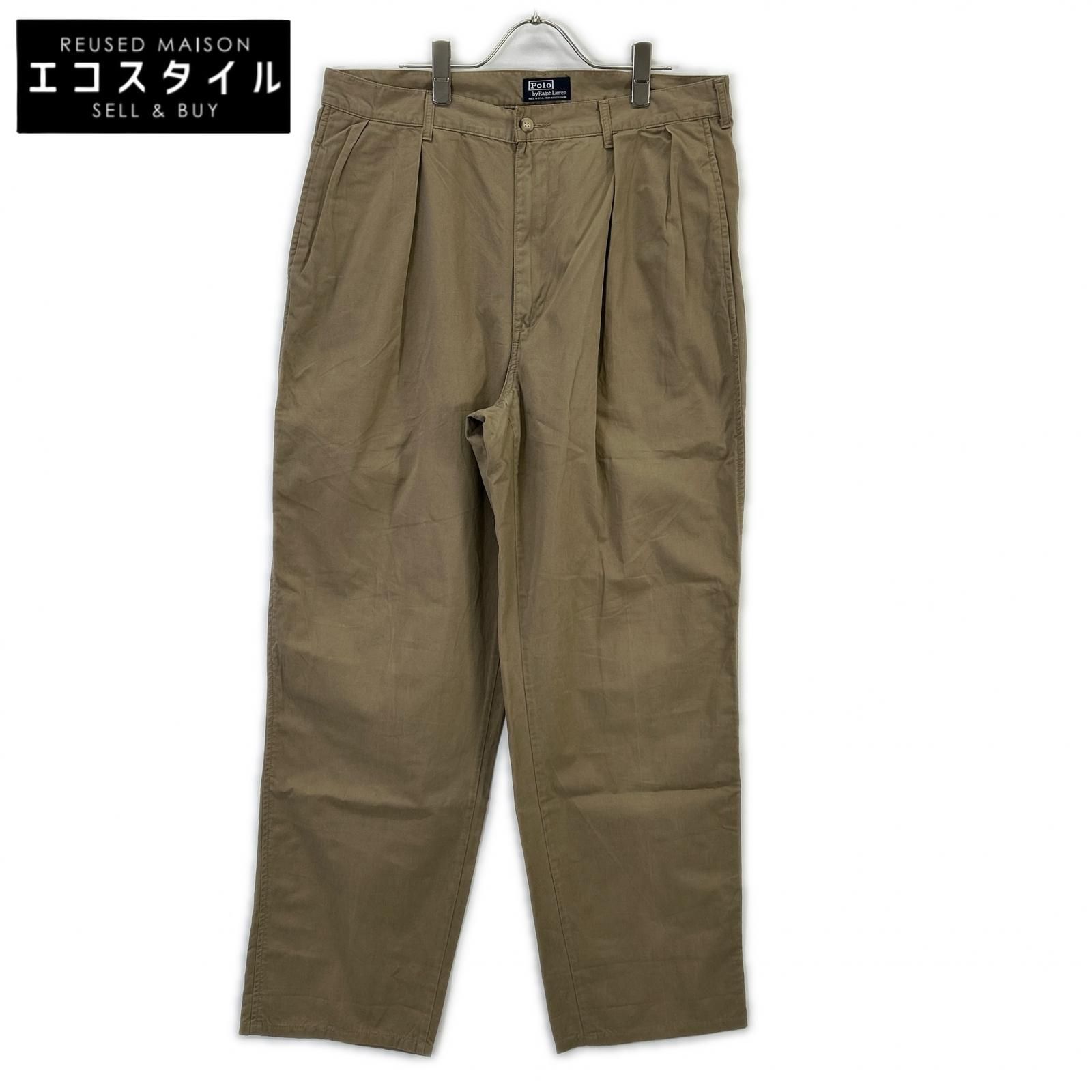 POLO RALPH LAUREN　ポロ ラルフローレン　90年代 USA製 IMPORTED FABRIC ベージュ ポロチノ パンツ