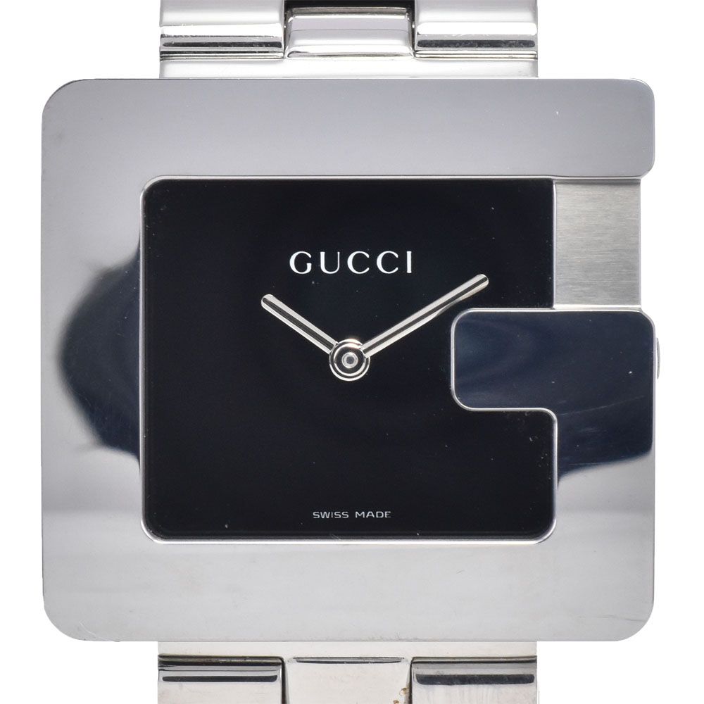 グッチ GUCCI 3600M Gスクエア SS ブラック クォーツ メンズ 美品
