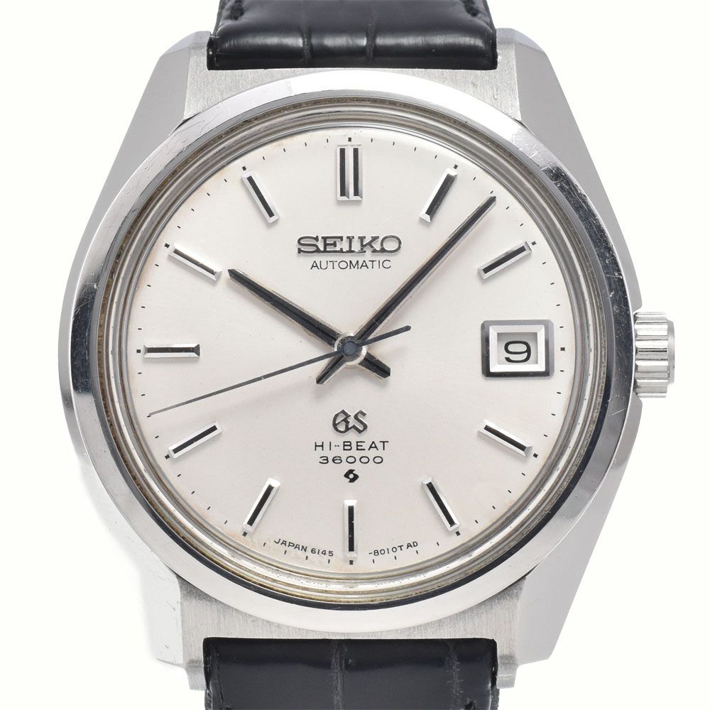 セイコー SEIKO 6145-8000 グランドセイコー HI-BEAT 36000 Cal.6145A シルバー 自動巻き メンズ 良品 腕時計 J#147914