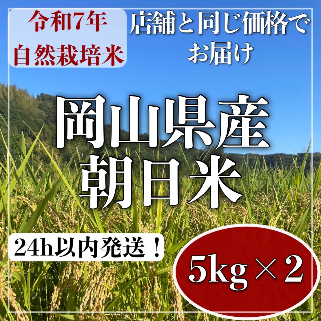 自然栽培 朝日米 10kg（5kg袋×2）｜玄米・白米｜岡山県倉敷産｜令和7年産