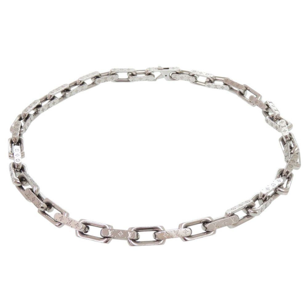 ルイ ヴィトン コリエ チェーン モノグラム M00307 メタル シルバー ネックレス LV 0569 LOUIS VUITTON メンズ