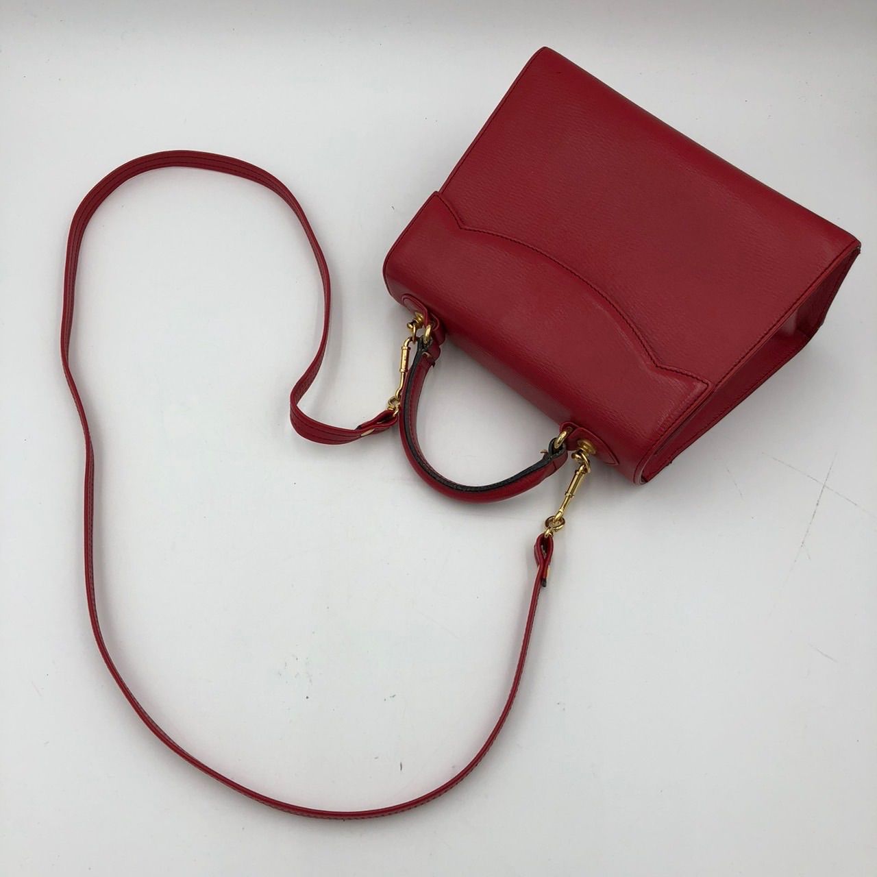 ☆未使用☆ペレボルサ☆2wayショルダー☆ハンドバッグ☆レッドレザー 