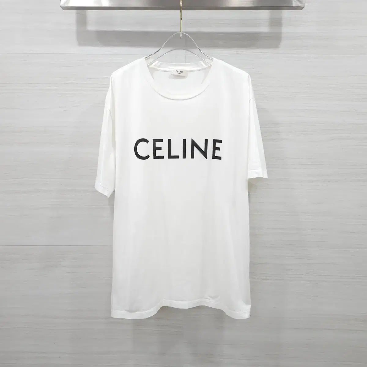 L / Celine セリーヌ ロゴ ルーズ コットン 半袖 Tシャツ 2X681671Q