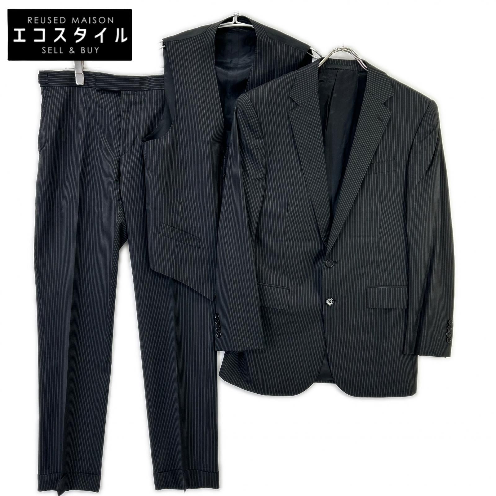 Ralph Lauren　ラルフローレン　ブラック ストライプ 3ピース シングルスーツ　38/31