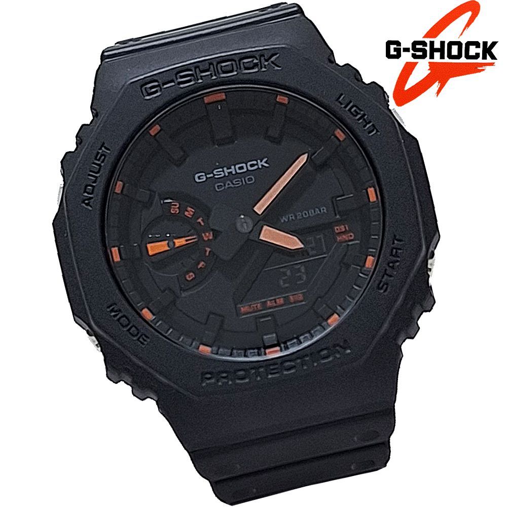 【新品】G-SHOCK Gショック g-shock NEON ACCENT 腕時計 メンズ 時計 デジアナ デジタルアナログ ブラック／オレンジ「並行輸入品」 CASIO GA-2100-1A4 無料ラッピング可