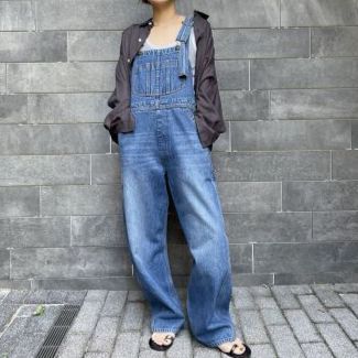 スピックアンドスパン 佐藤栞里 コラボ デニムサロペット