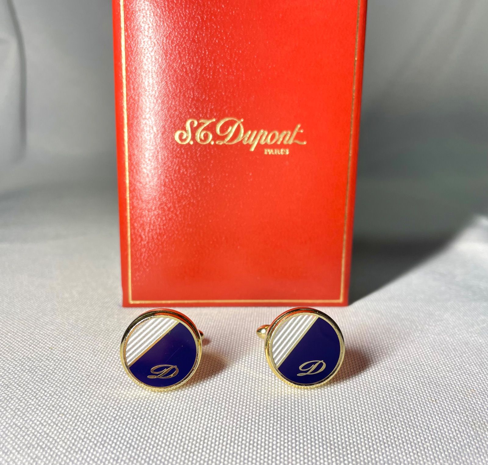 希少 S.T.Dupont デュポン Dロゴ パープル＆ゴールド&シルバー
