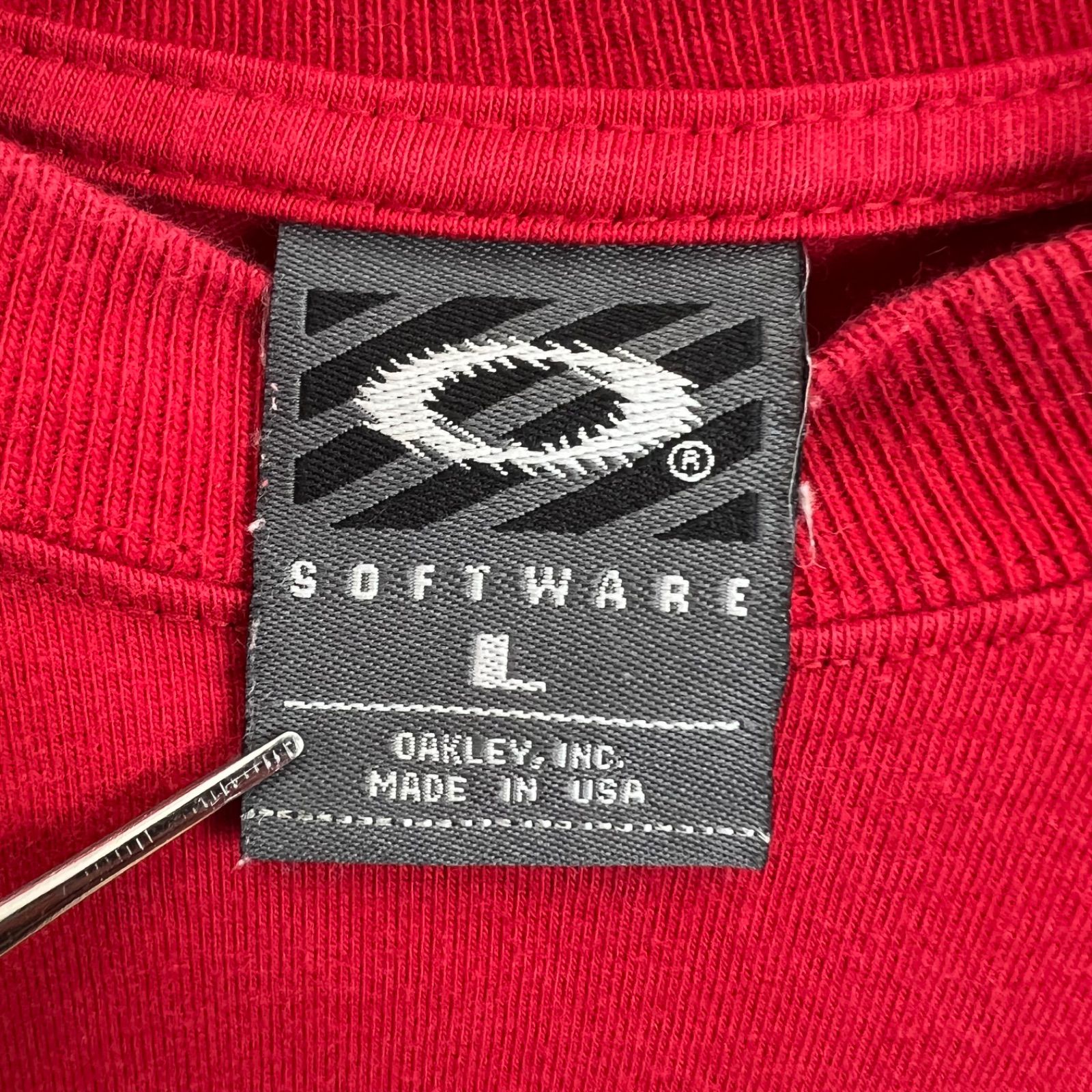 OAKLEY 90s USA tech lame skull Tee L オークリー スカル 髑髏 ラメ 