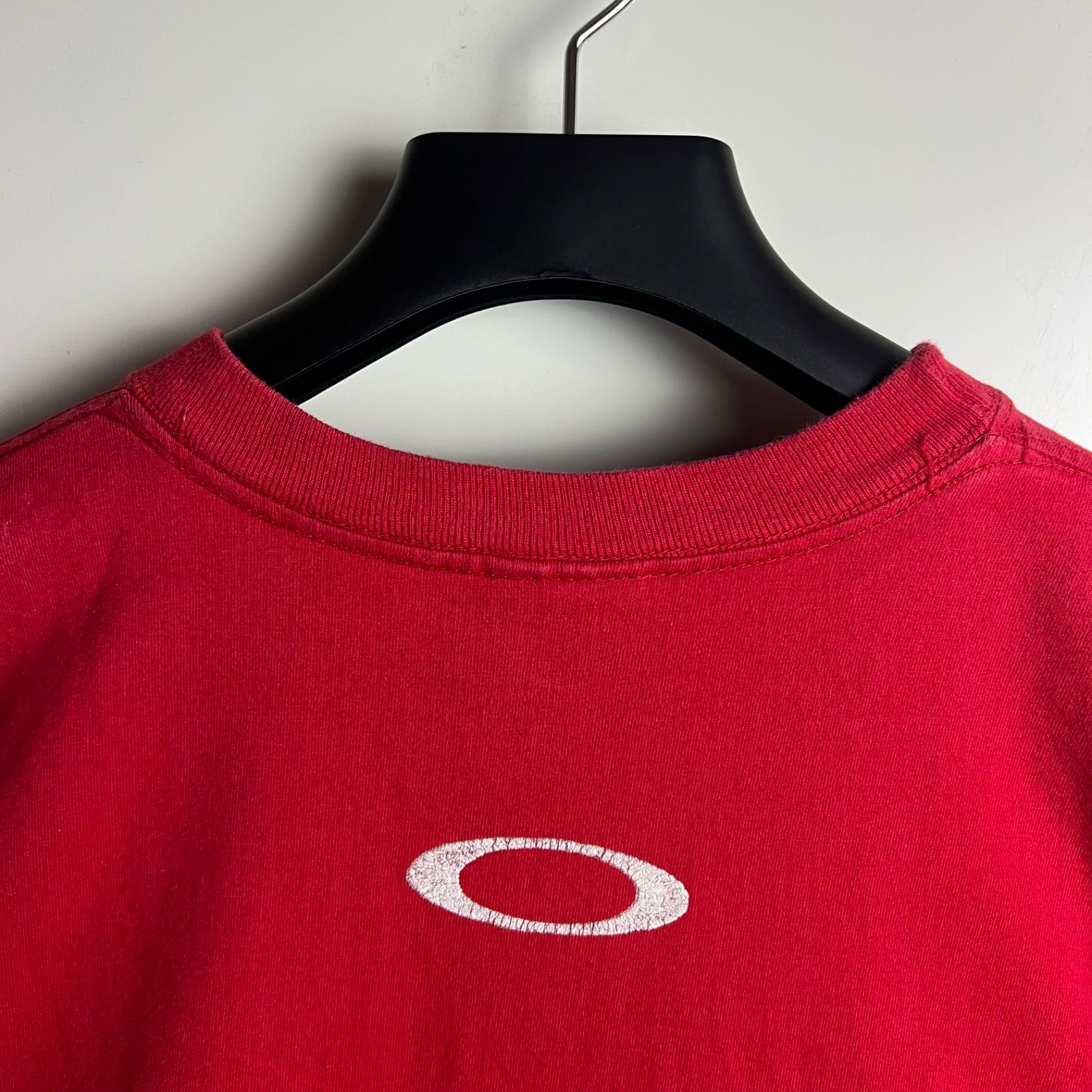 OAKLEY 90s USA tech lame skull Tee L オークリー スカル 髑髏 ラメ 