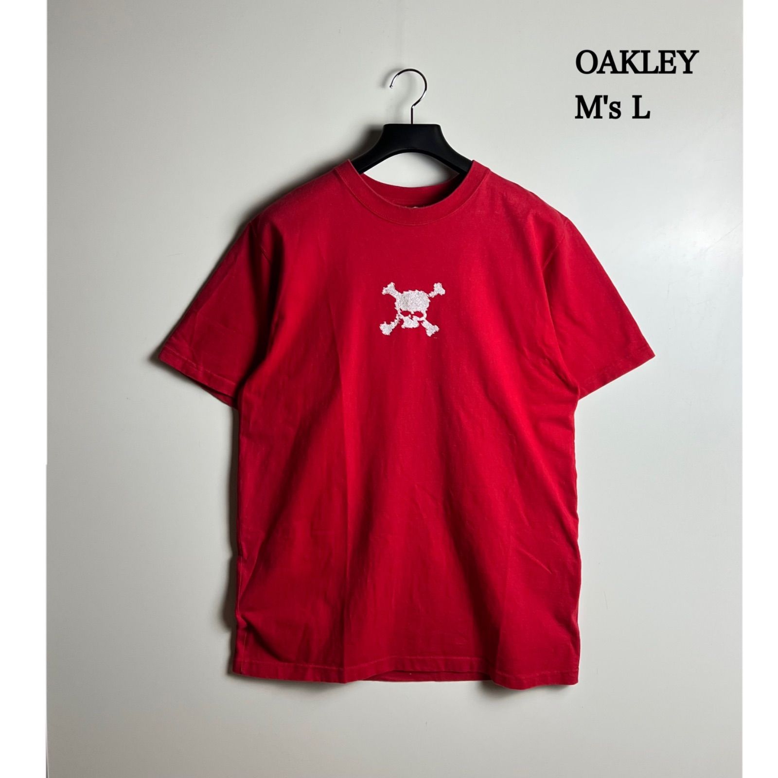 OAKLEY 90s USA tech lame skull Tee L オークリー スカル 髑髏 ラメ