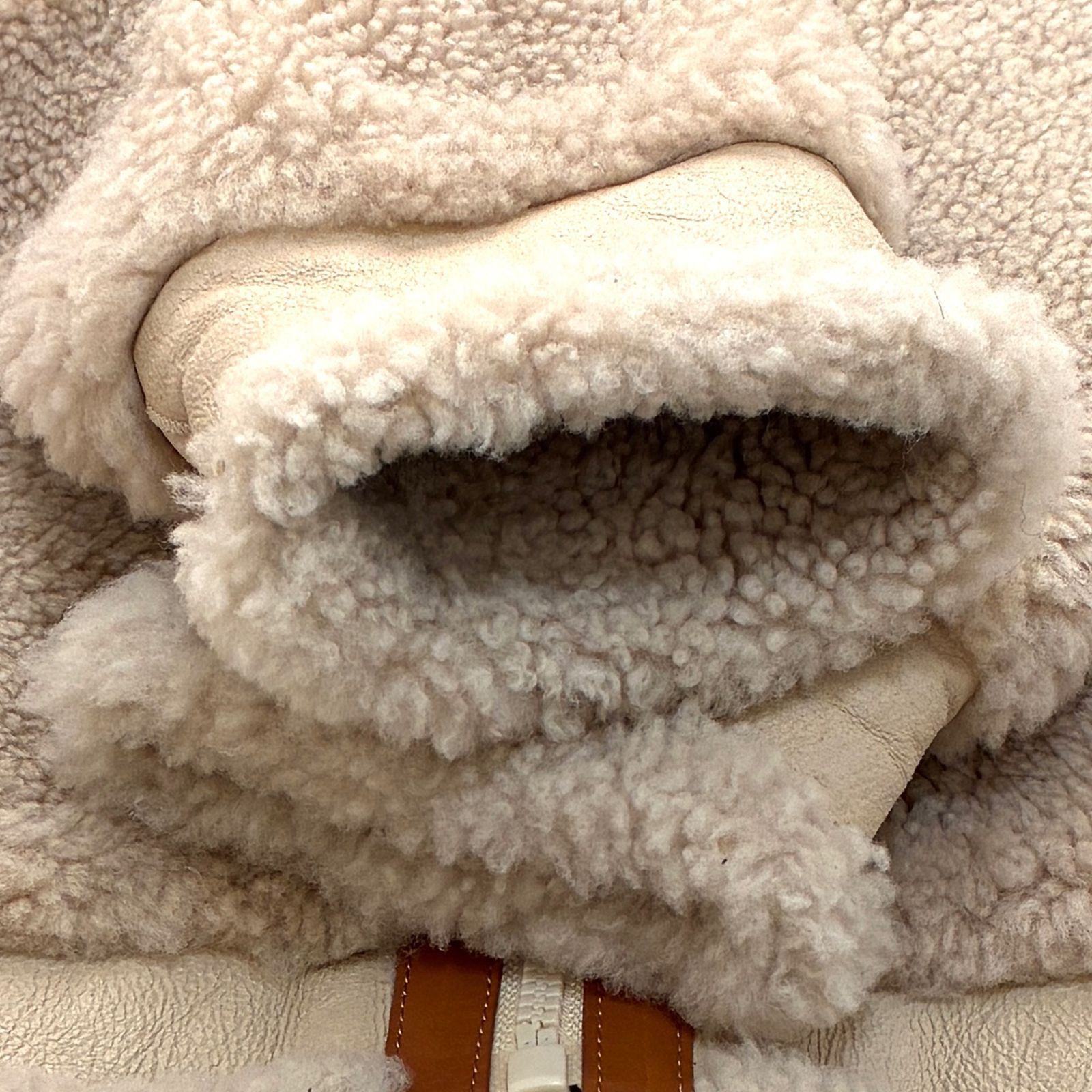 美品 COACH コーチ シアリング フーディー ボアジャケット ムートン 