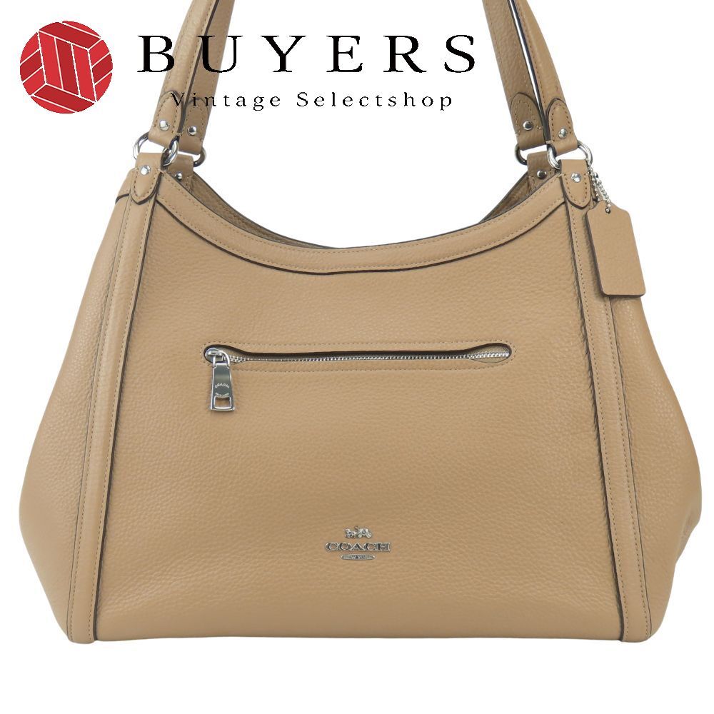 【中古】 コーチ トートバッグ C6231 レザー ベージュ シルバー金具 肩掛け レディース 女性 COACH