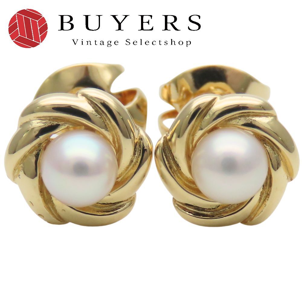 【中古】 ミキモト ピアス K18YG パール 約1.9g イエローゴールド ジュエリー レディース 女性 MIKIMOTO