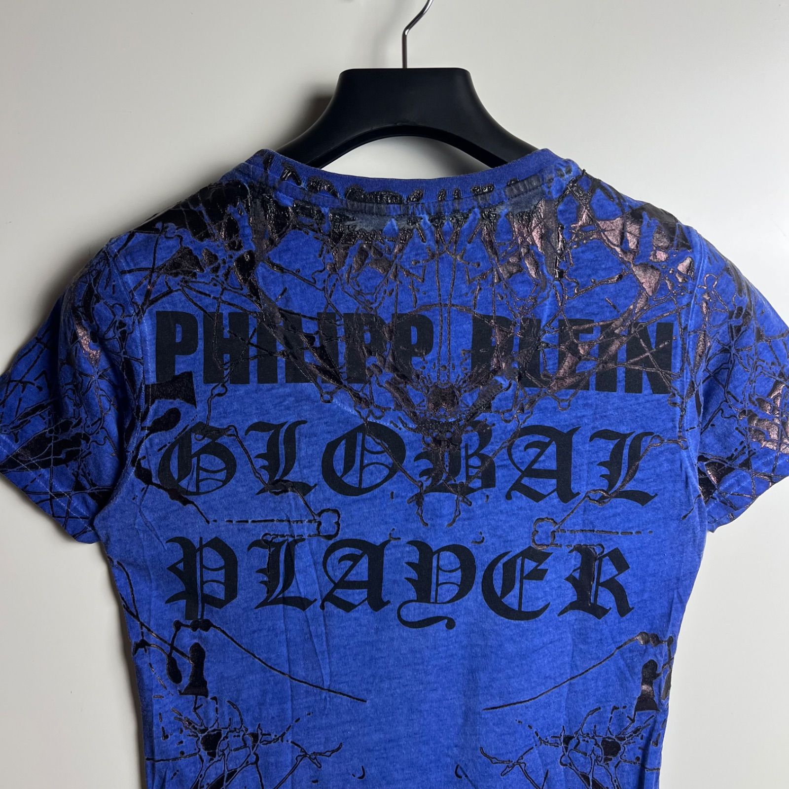PHILIPP PLEIN HOMME 14ss grunge archive skull spade Tee XS 