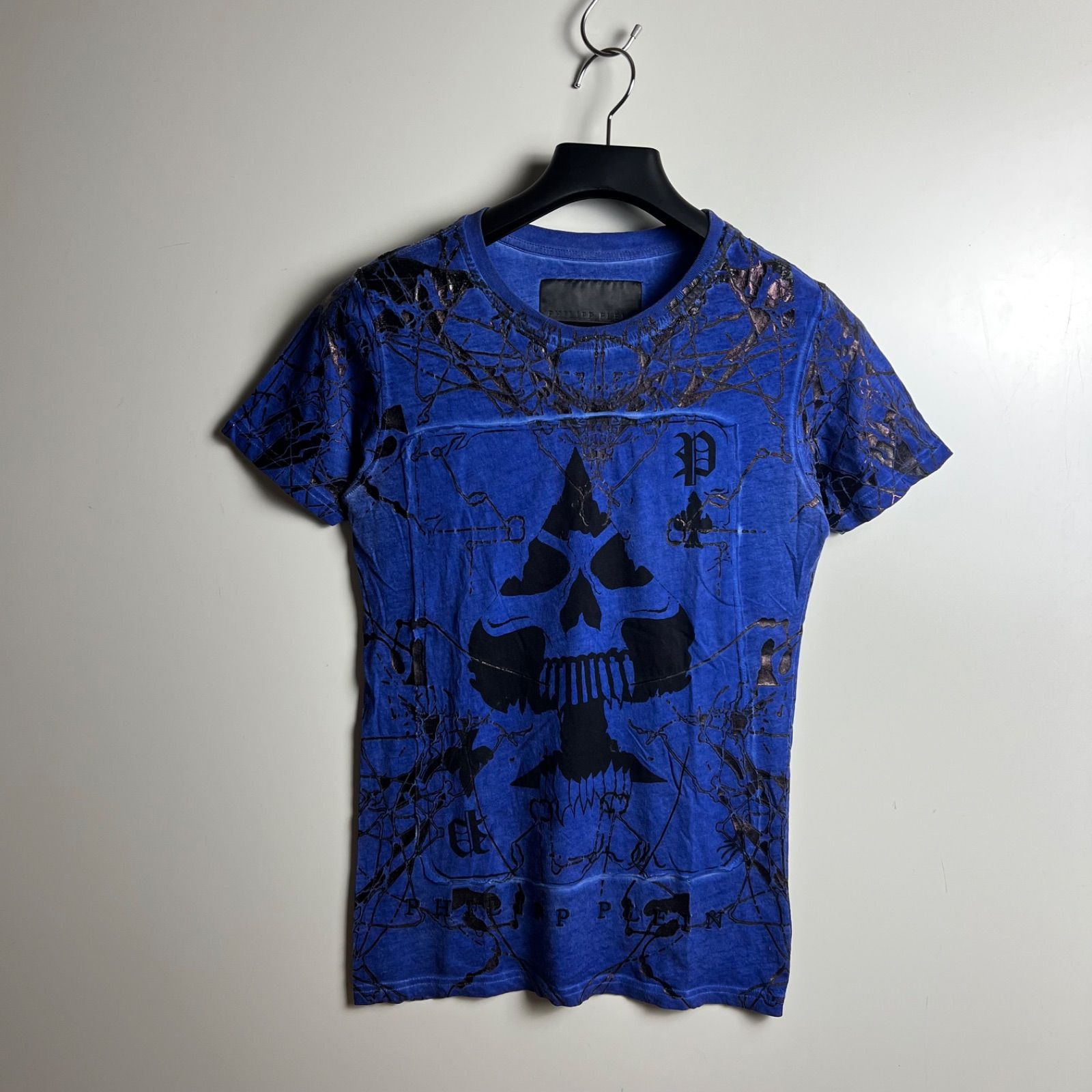 PHILIPP PLEIN HOMME 14ss grunge archive skull spade Tee XS 