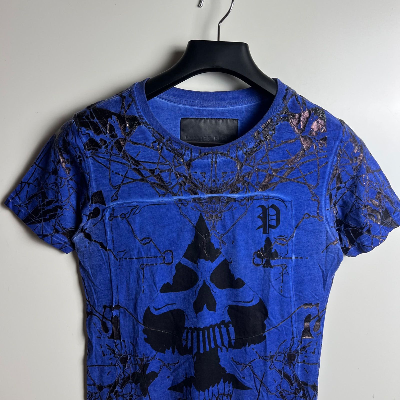PHILIPP PLEIN HOMME 14ss grunge archive skull spade Tee XS 