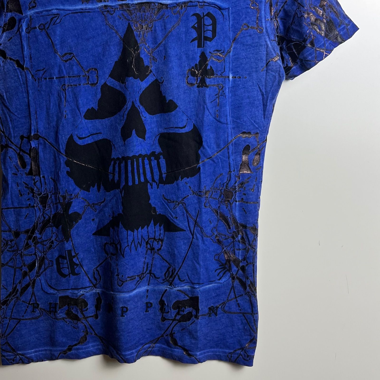 PHILIPP PLEIN HOMME 14ss grunge archive skull spade Tee XS 
