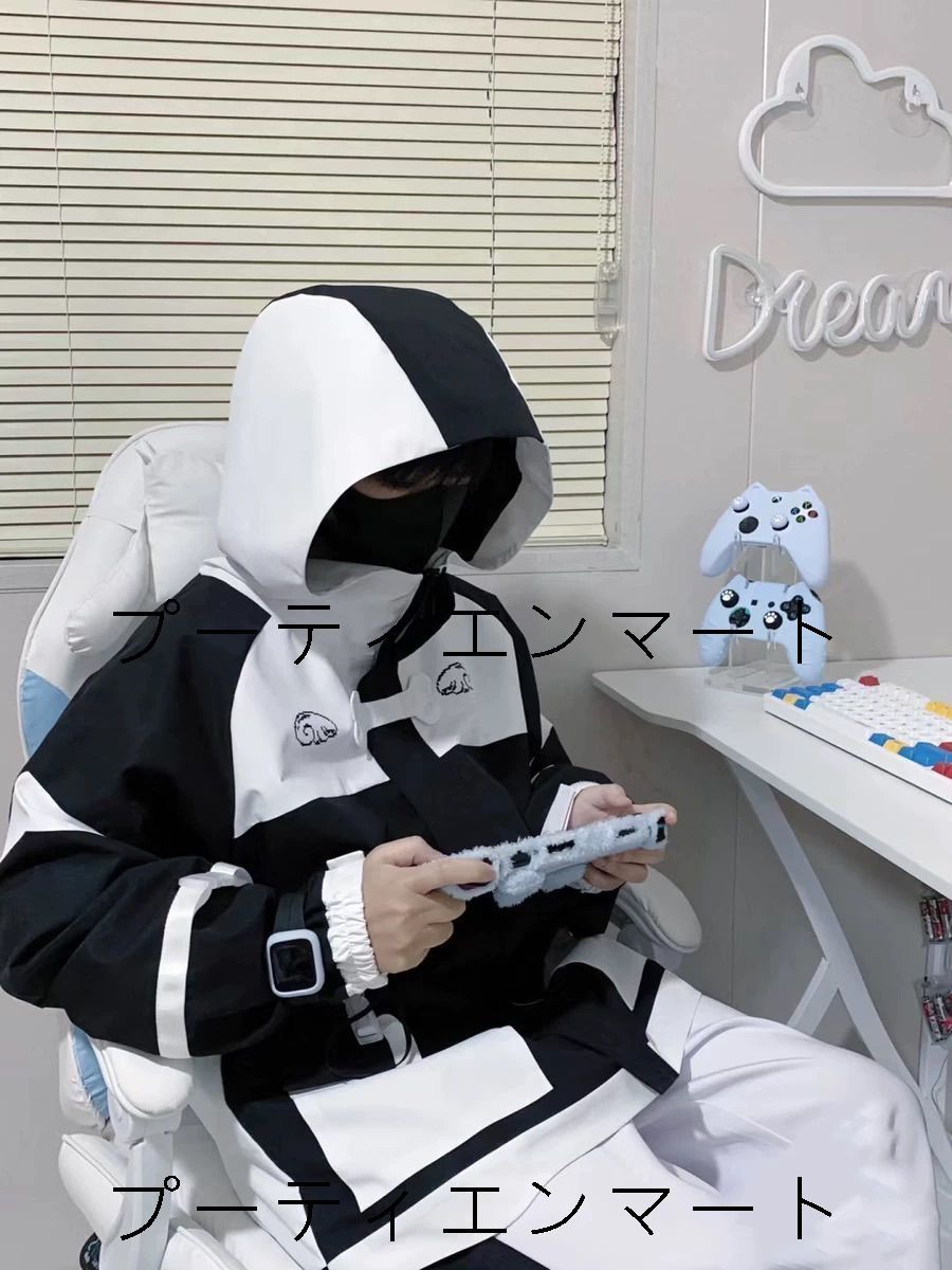 人気商品 スポーティー ユニセックス サイバー サブカル 服 オーバーサイズ 大きめ ゆったり 原宿 渋谷 10代 ファッション 人気 ジャージ 水色界隈 白 ブルー 量産型 渋谷 病みかわ 上着 グレー ブラック ジャージ トップス 長袖 サイバー 系