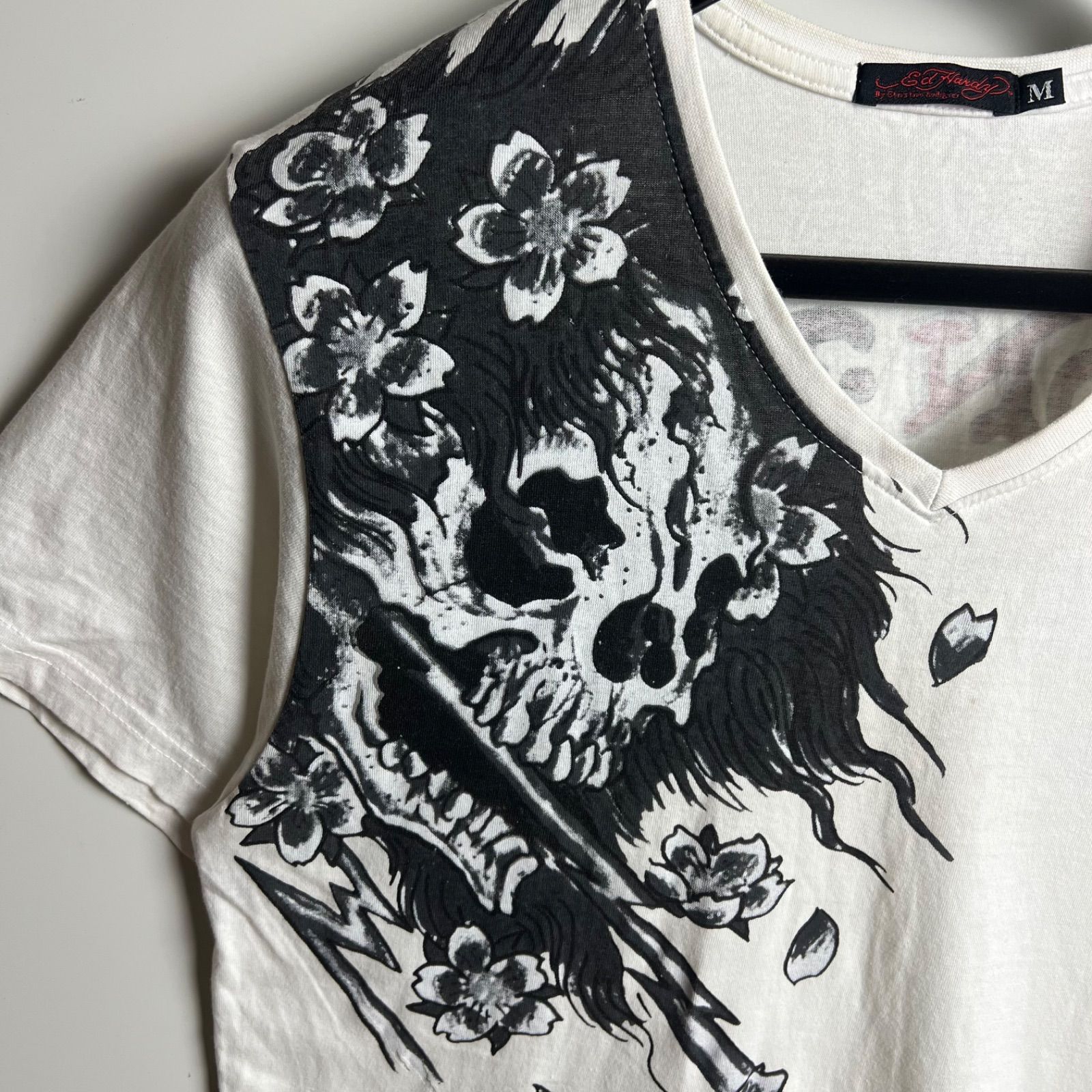Ed Hardy y2k archive skull V Tee M エドハーディー スカルプリント V