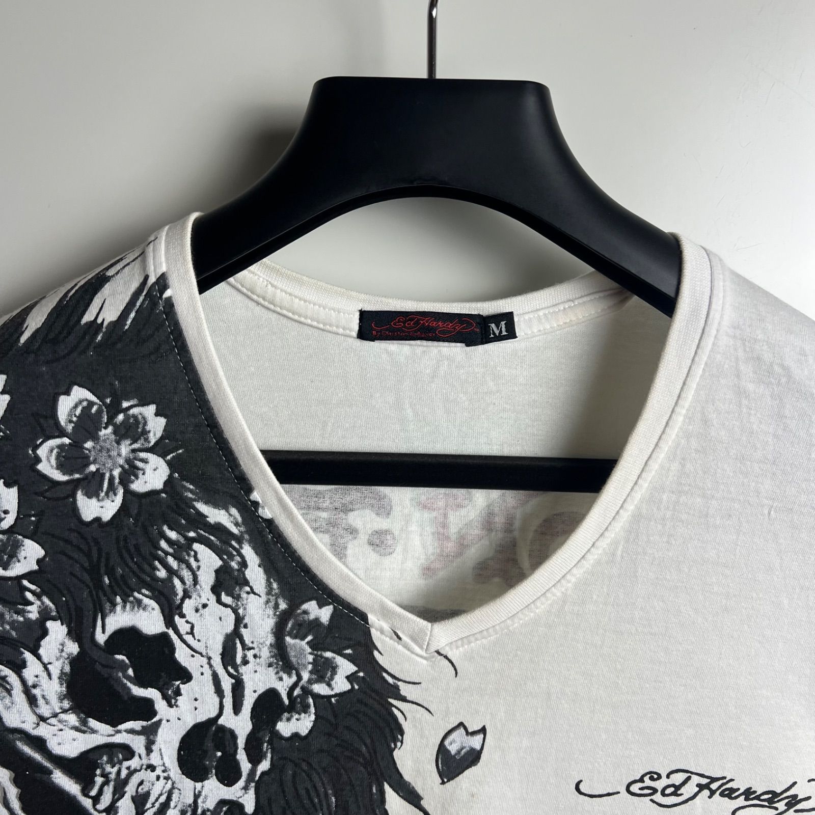 Ed Hardy y2k archive skull V Tee M エドハーディー スカルプリント V