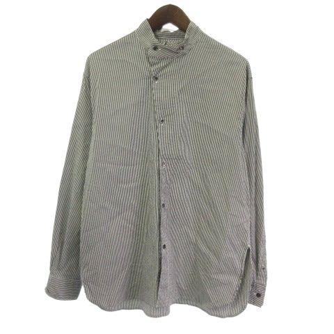 クラネオム　CLANE HOMM
2000
E 24108-1071 シャツ 長袖 ストライプ ブラック ホワイト 1