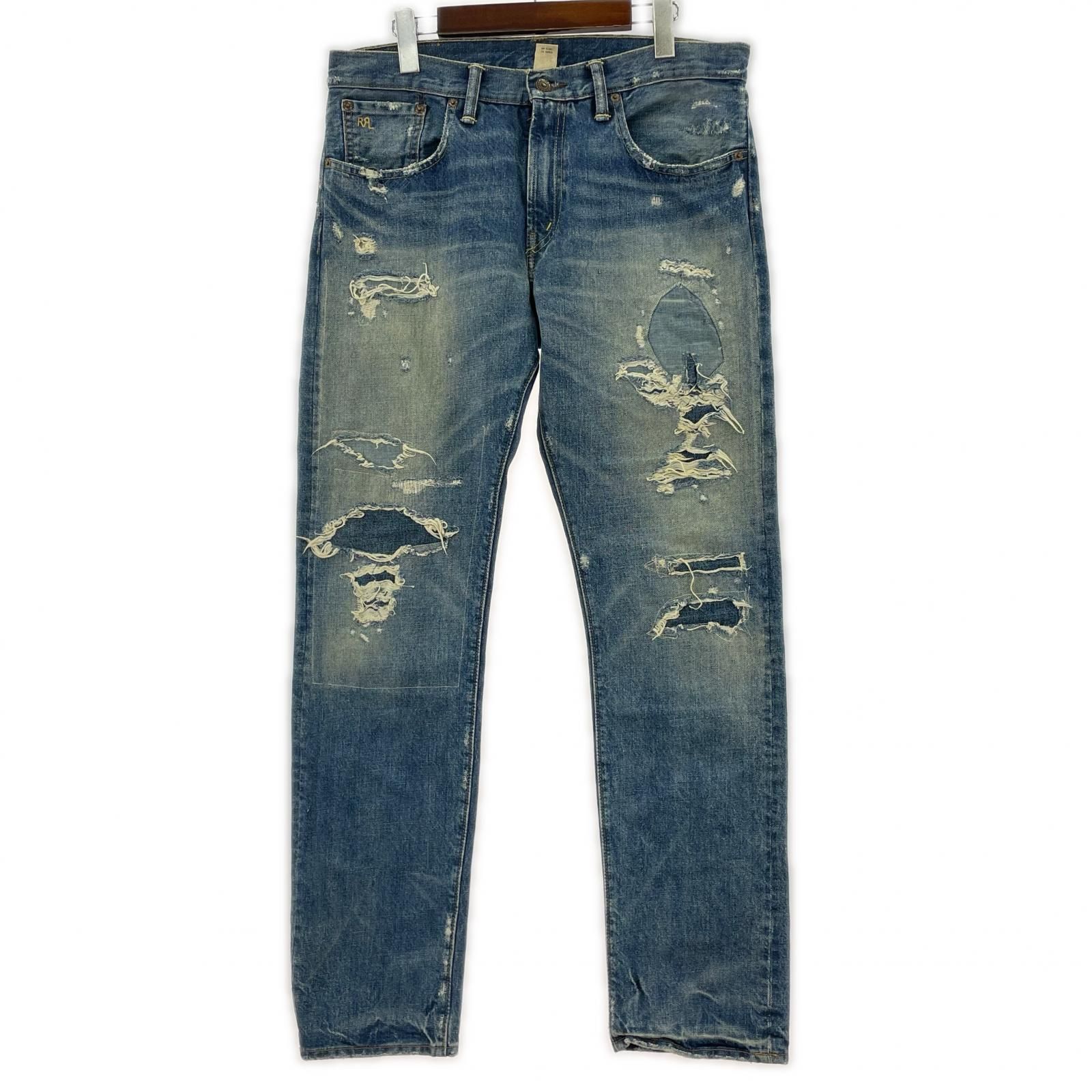RRL ダブルアールエル ダメージ加工デニムパンツ size32×30/ブルー