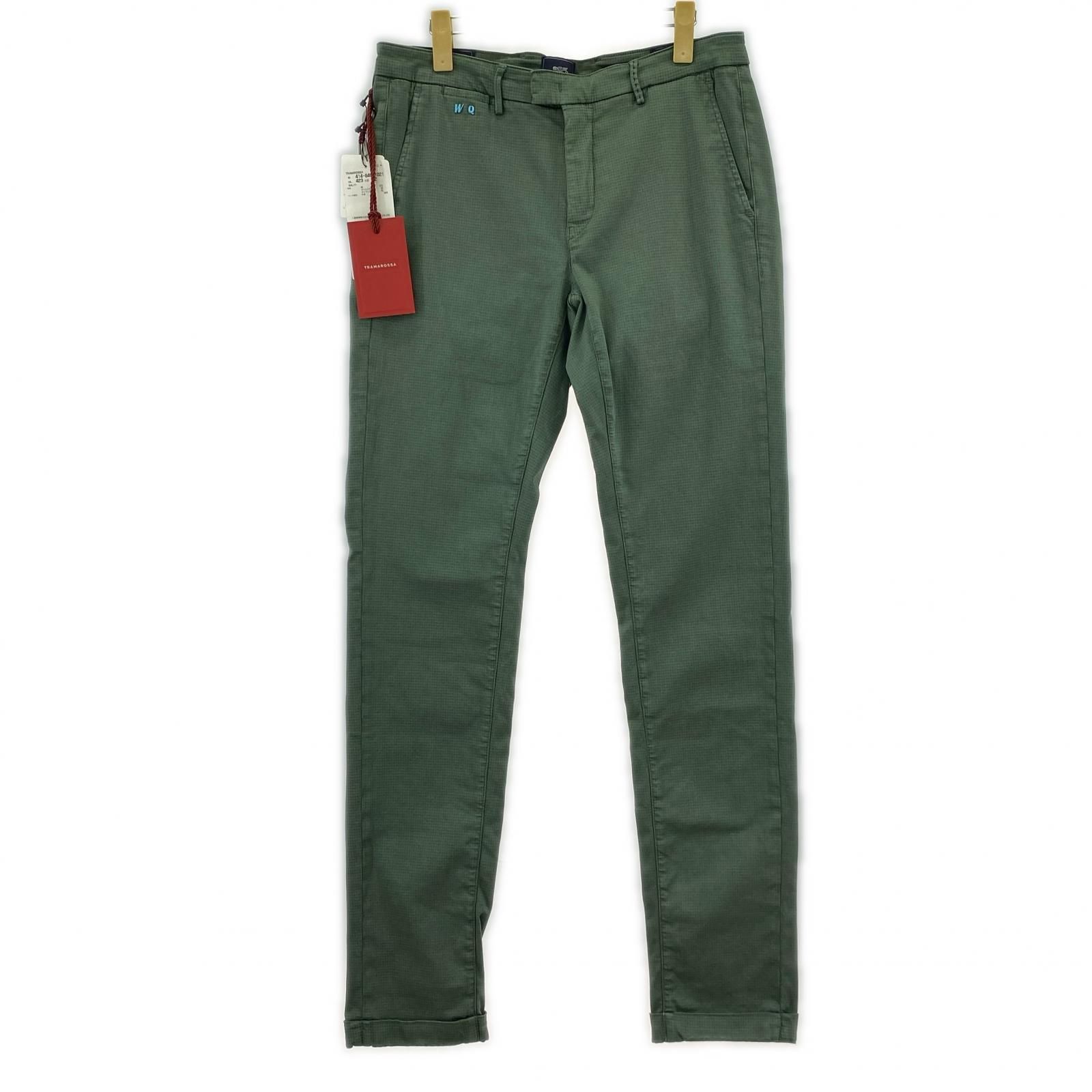 美品 TRAMAROSSA トラマロッサ タグ付き チェック柄 スリムパンツ size32/カーキ系