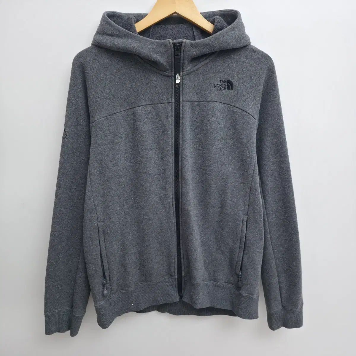 L THE NORTH FACE ザノースフェイス グレー フード ジップアップ