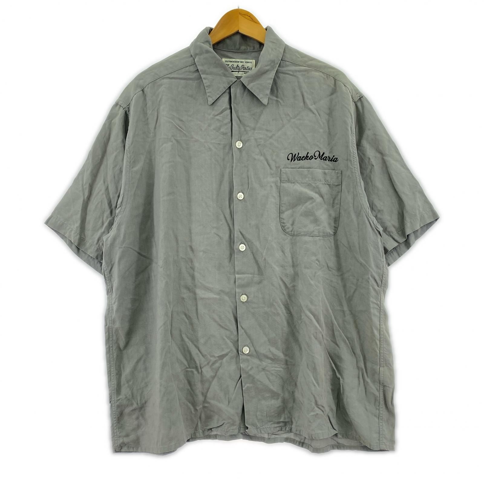 WACKO MARIA ワコマリア 50'S SHIRT オープンカラー半袖シャツ sizeL/グレー
