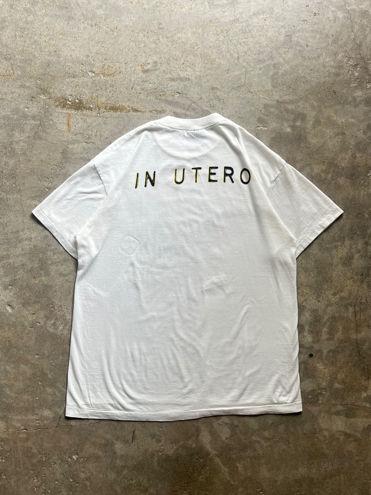NIRVANA IN UTERO ニルヴァーナ Tシャツ L 白 ホワイト GIANT バンドT 