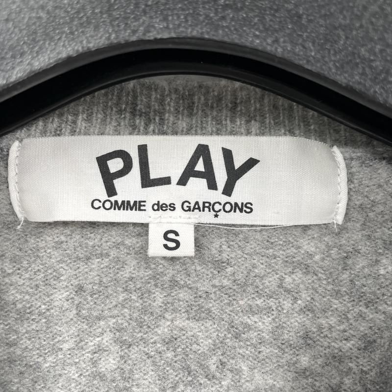 【中古】PLAY COMME des GARCONS ハートロゴウールニットカーディガン サイズS AZ-N065 グレー プレイ・コム デ ギャルソン[17][240017774025]