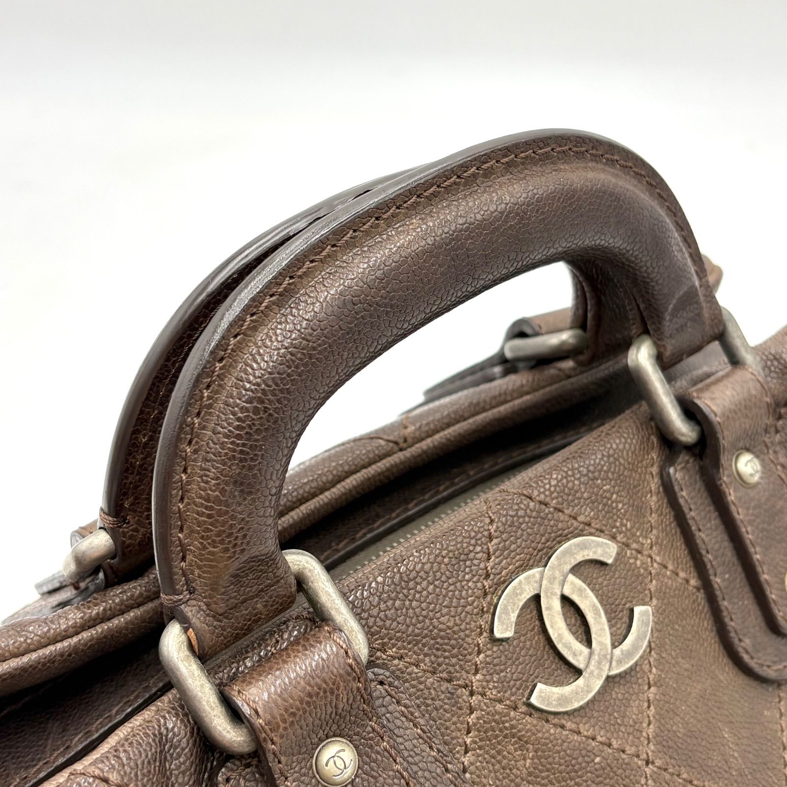 良品◎CHANEL シャネル キャビアスキン ココマーク ワイルドステッチ ミニボストンバッグ ワイルドステッチ キャビアスキン レザー ミニボストンバッグ ハンドバッグ ブラウン Gカード付き 10番台 良品◎CHANEL シャネル キャビアスキン ココマーク ワイルドステッチ ミニボストンバッグ ワイルドステッチ キャビアスキン レザー ミニボストンバッグ ハンドバッグ ブラウン Gカード付き 10番台