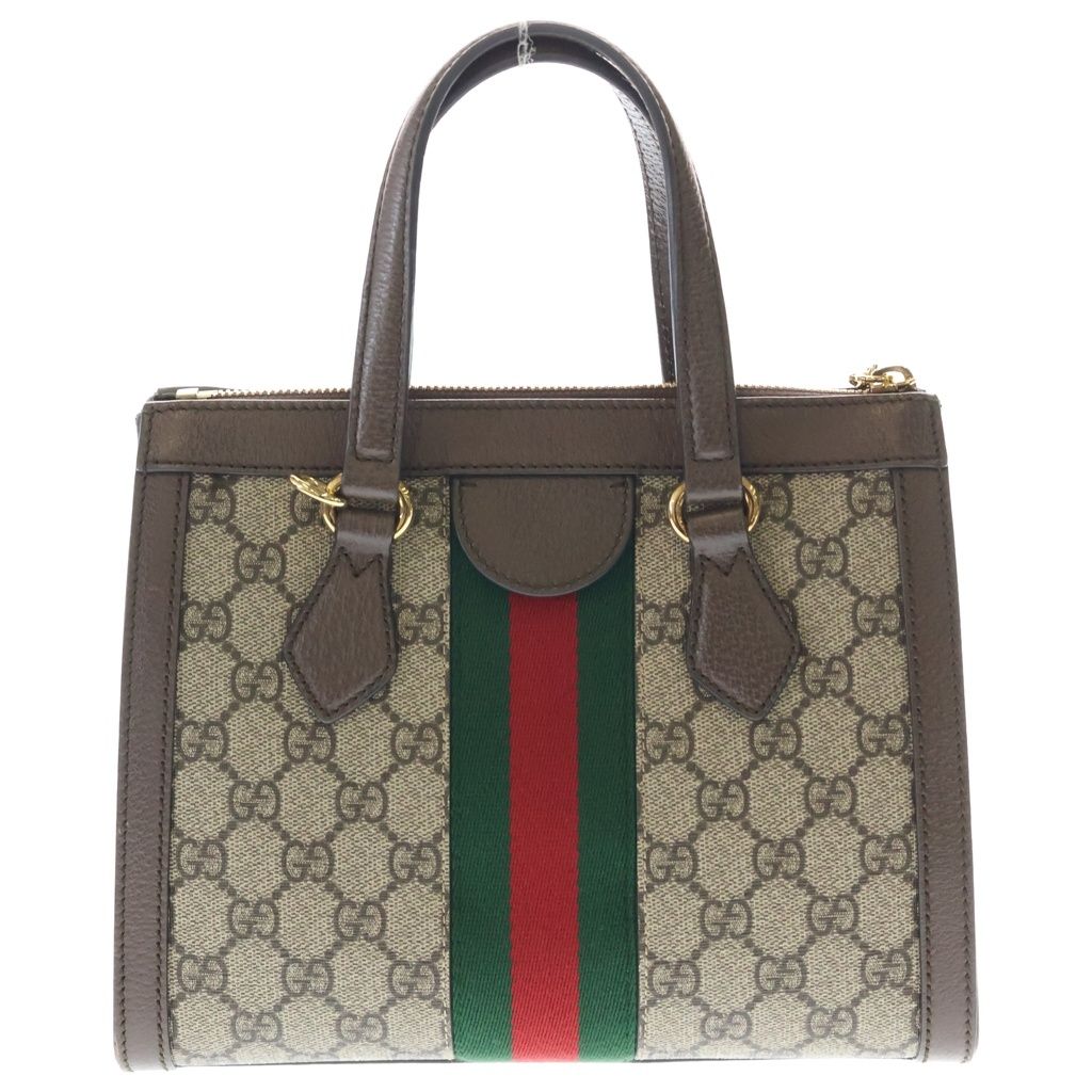 GUCCI (グッチ) GGスプリーム オフィディア ゴールドロゴ金具 2WAY ショルダー ハンドバッグ ブラウン 547551 GUCCI (グッチ) GGスプリーム オフィディア ゴールドロゴ金具 2WAY ショルダー ハンドバッグ ブラウン 547551