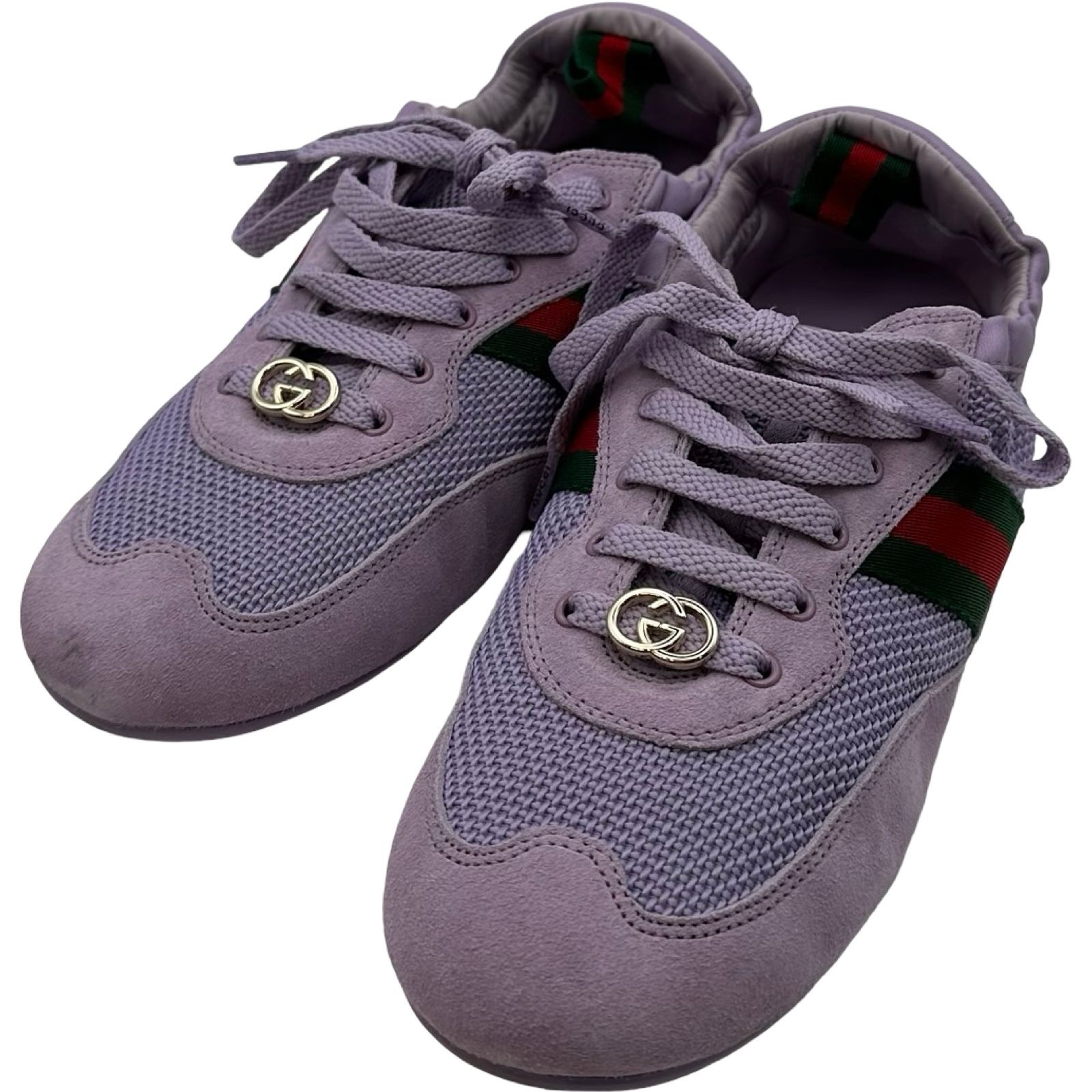 グッチ GUCCI グッチシフト ローカットスニーカー 857963 パープル スエード レディース スニーカー